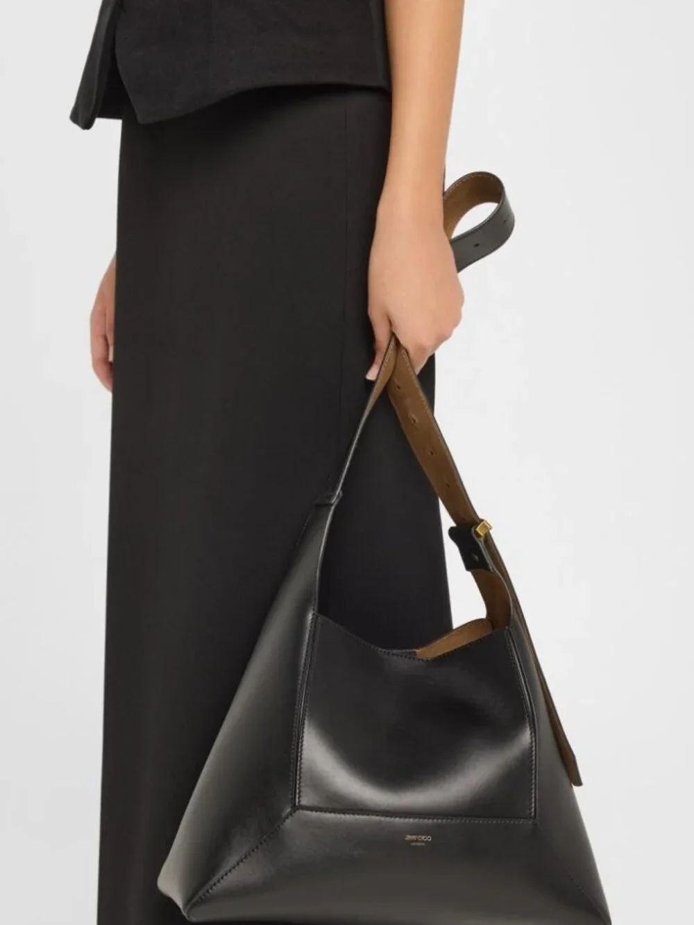 Jimmy‎ Choo Diamond Hobo Leather Shoulder Bag